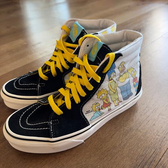 Vans x The Simpsons Sk8-Hi Men’s 4.5 / Women’s 6 Black Yellow Sneakers - Picture 2 of 11